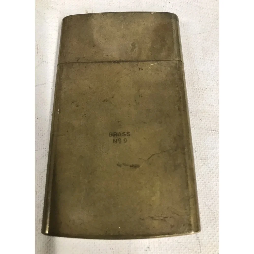 CHAS T. KENNEDYBrass No.9 Cigarette Case- 3.75